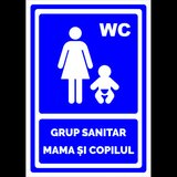 Indicator albastru pentru grup sanitar mama si copilul